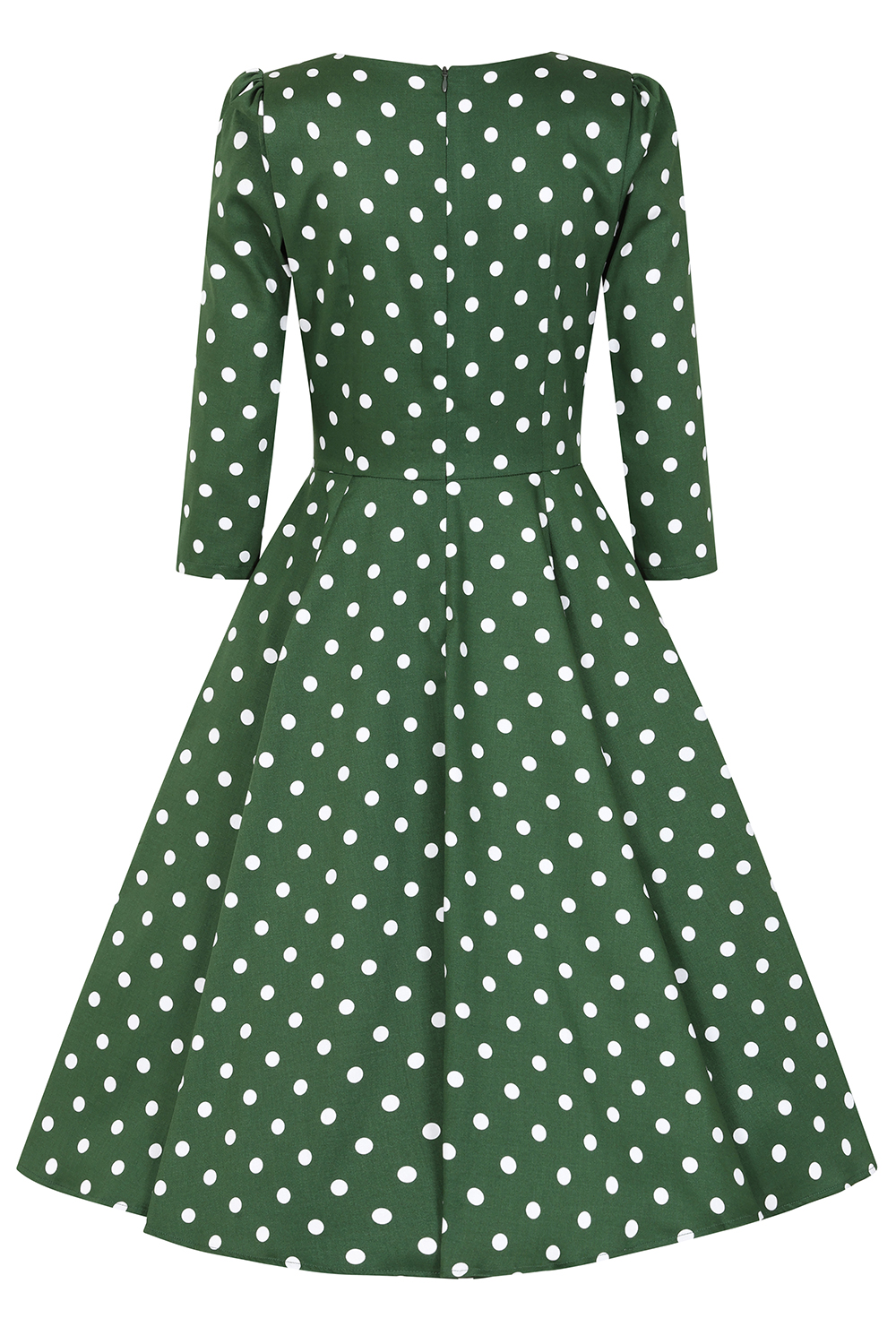 Savannah Green Polka Dot Swing Dress in Extended Sizing